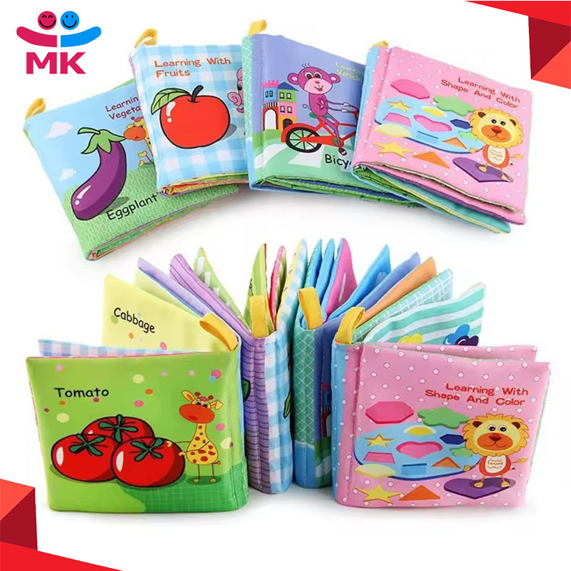 Baby Cloth Book Toys Soft Cartoon Newborn Beby Early Learning Educate Baby Toys Learning Education Activity Readings Book Toys with Sound