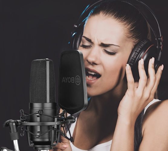 BOYA BY-M1000 Professional Large Diaphragm XLR Condenser Microphone (3 Polar Patterns). 