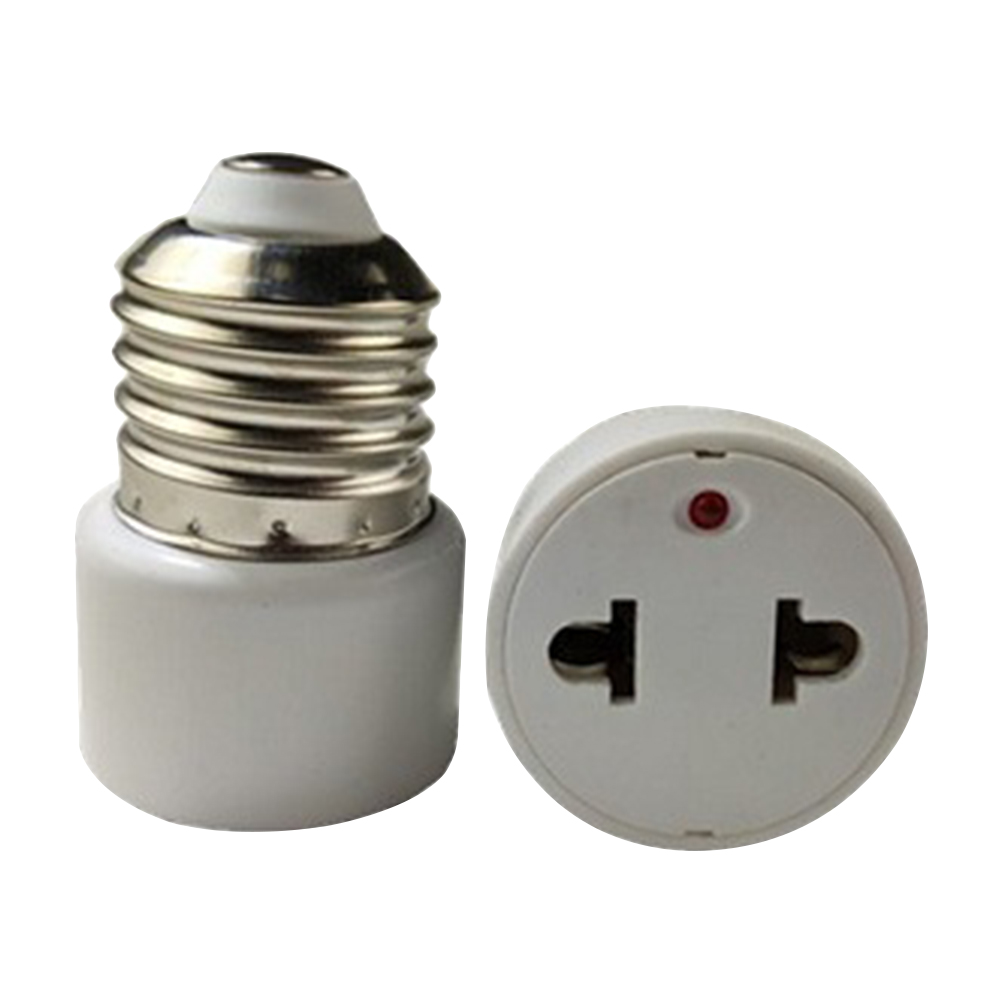 E26/E27 Light Socket To Plug Adapter Flame Retardant Lamp Holder Converter Prong Outlet Plug Converter Fit for 2/3 Prong Convert. 