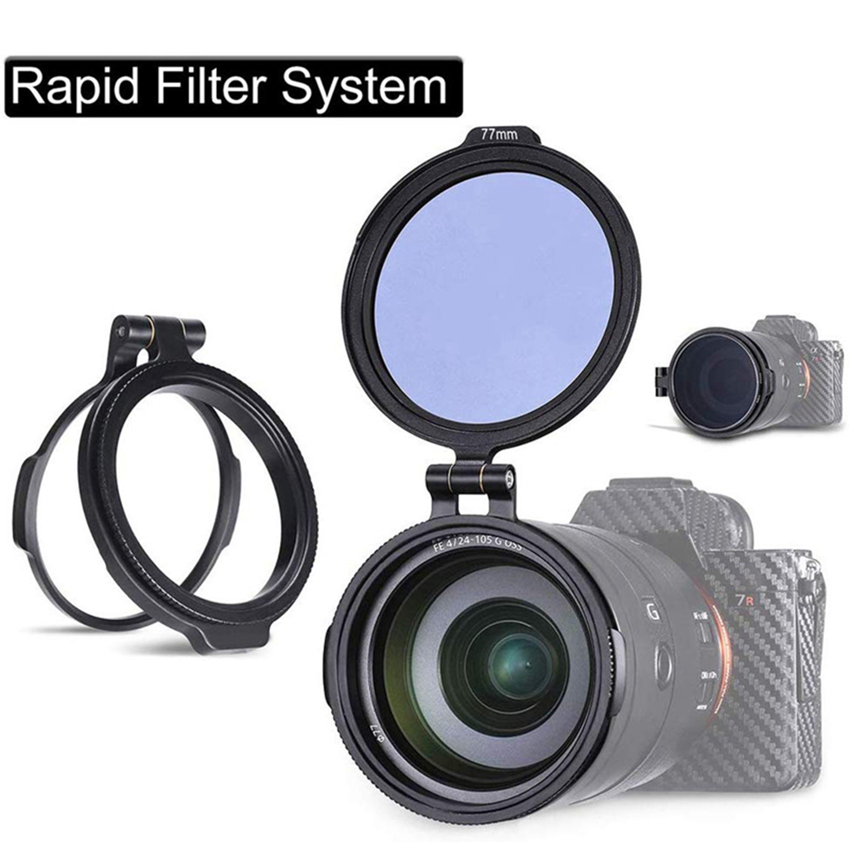 2 Pcs ND Quick Release Switch Bracket Lens Filter for DSLR Camera Photography Lens Bracket 77MM & 52MM