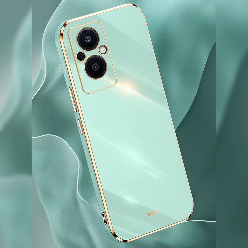 Tokifu For OPPO F21 Pro 5G Case Luxury 6D Plating Soft Back Cover Silicone Phone Cases With Stand. 