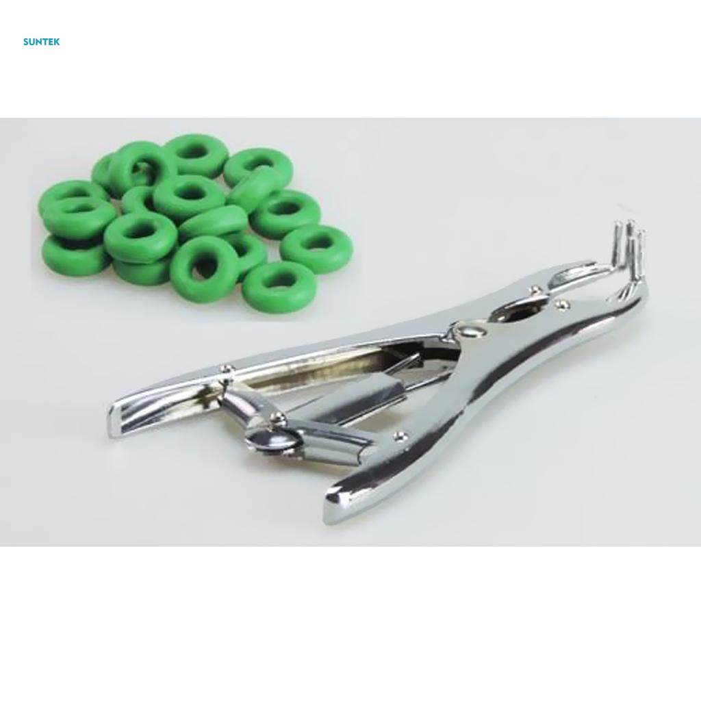 Elastrator Tool Castrator Plier Castrate Dock Tail for Cattle Goat &200Rings. 