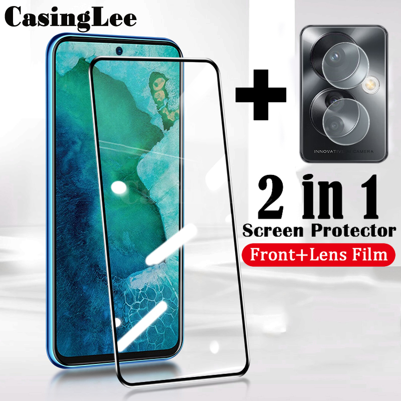 (2 Pieces) OPPO Reno 11F Screen Protector Tempered Glass + Camera Lens Protector Glass