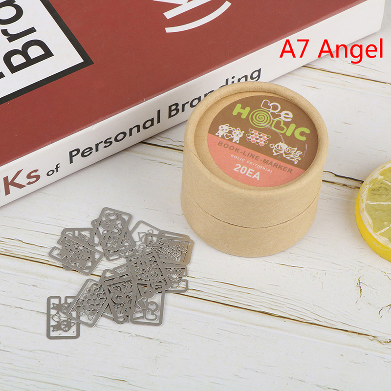 20Pcs/set Mini Small Metal Clip Bookmark Cartoon Plated Sliver Bookmarks Office School Reading Supplies Stationery Gift