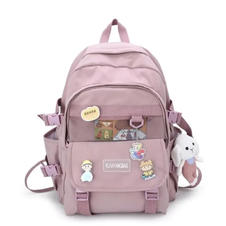 Fengdong cute school backpack girl 11 years book bag waterproof nylon  school bags for women laptop bag backpacks for teen girls