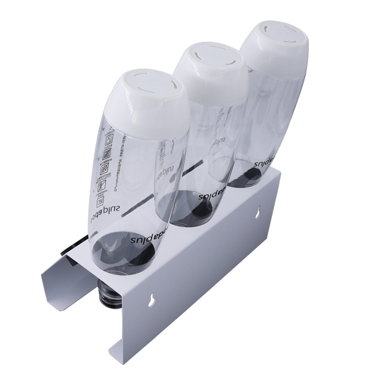 Flaschenhalter Abtropfhalter Edelstahl für Sodastream Crystal & Emil Flaschen 3X - White. 