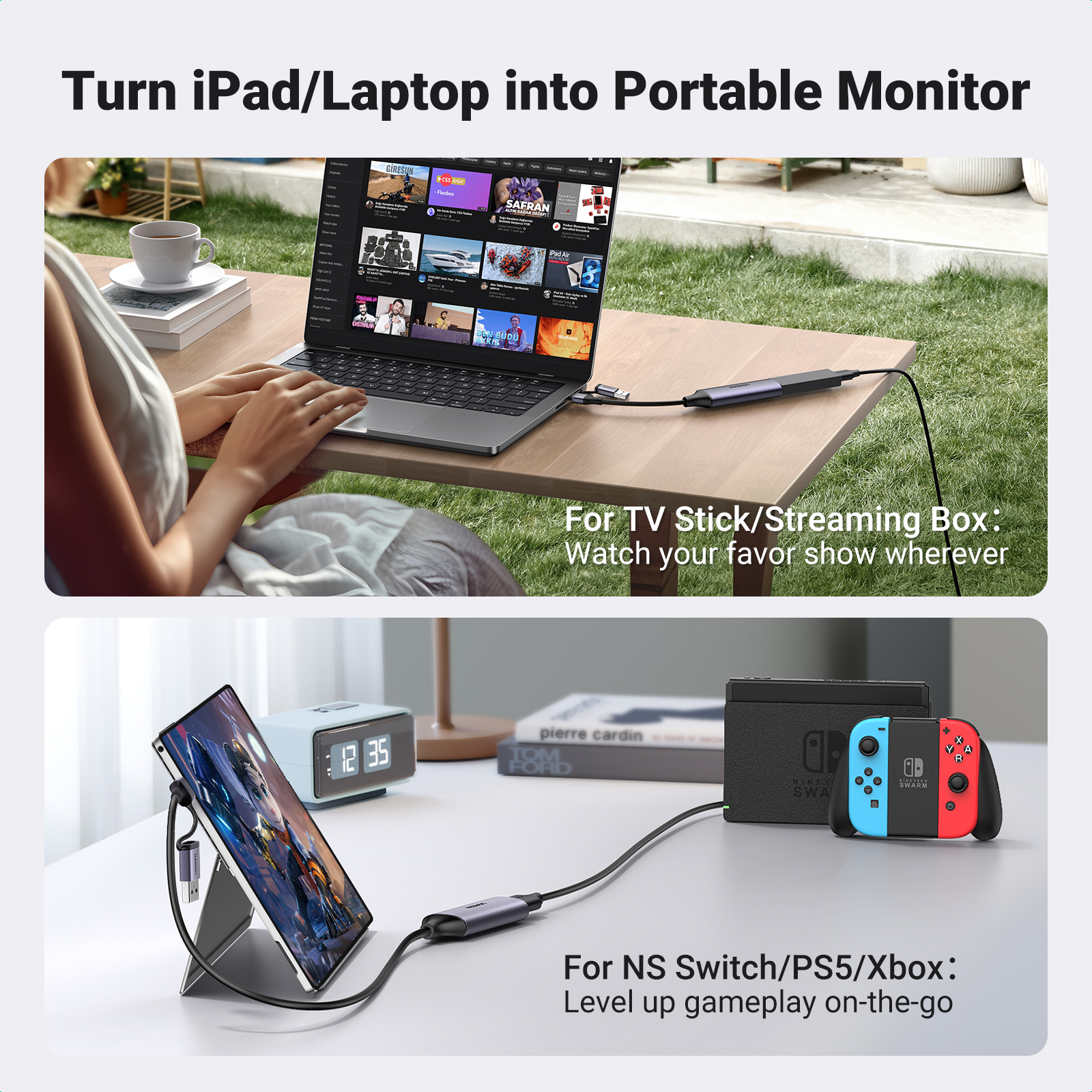 UGREEN Video Capture Card HDMI to USB Type C Capture 1080P 60FPS 4K Stream Record Audio Game Thunderbolt 4 for PS5 Xbox TV Stick iPad Pro Mac PC. 