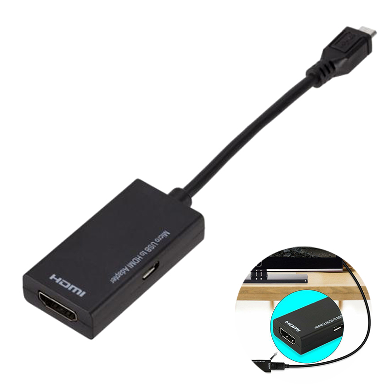 Micro USB 2.0 To HDMI HDTV TV HD Adapter Cable For Cell Phone Samsung LG S7. 