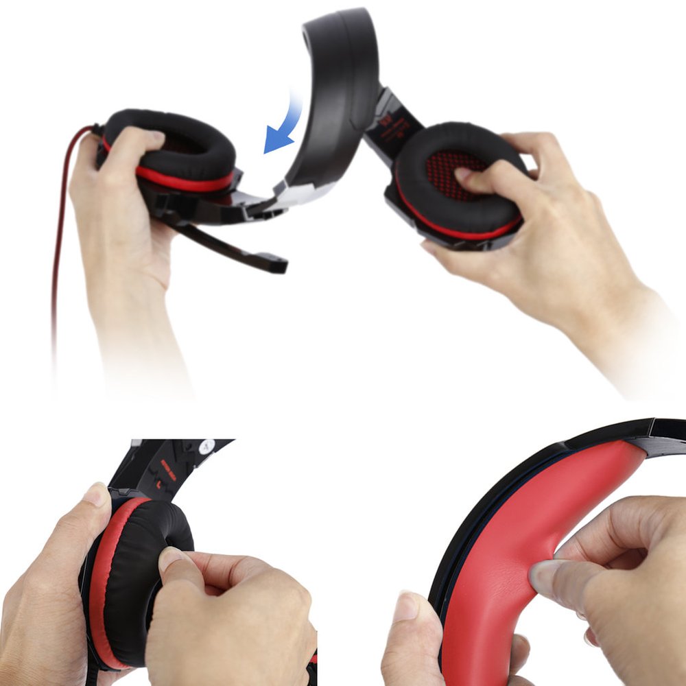 Kotion Each G9000 Over-Ear Gaming Headset 3.5mm Game Headphone Earphone with Microphone - Red. 