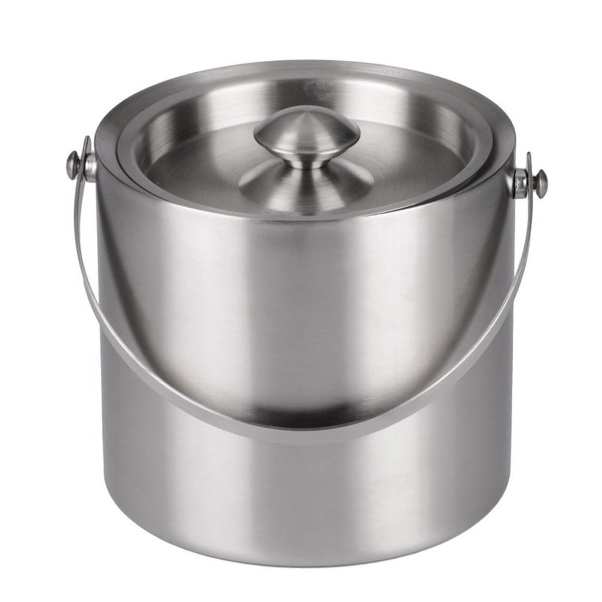 2L/3l Bilayer Stainless Steel Insulation Ice Bucket Wi-ne Cold Barrel Wi-ne Utensils Ice Buckets with Lid and Portable Handle