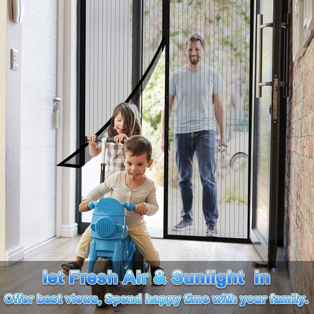 Custom Size Magnetic Mosquito Net Summer Anti Bug Fly Door Curtains Mesh Automatic Closing Door Screen Kitchen Door Curtain Net. 