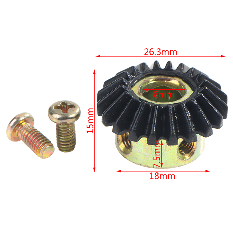 ELLANA transmissie hoek 1 STKS 0,4 M 0,5 M 0,8 M 1 M Bevel Gear 13T 15T 18T 25 tanden schuine rondsel 0,5 module 1 module 15 tanden schuine tandwiel driver as