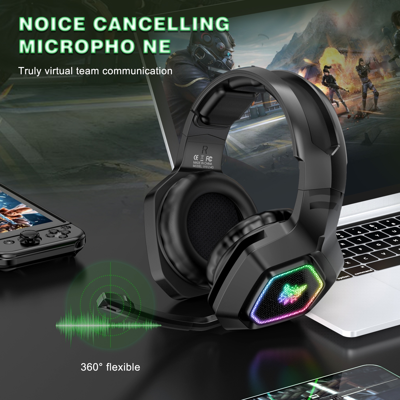 ONIKUMA B100 Bluetooth 5.3 Wireless Bluetooth Headphone with Microphone. 