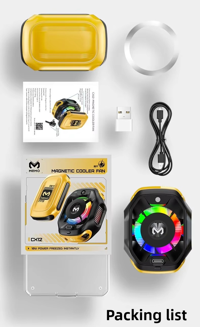 MEMO CX12 Mobile Phone Cooler Rechargeable Cooler Radiator with Digital Display and Battery. 