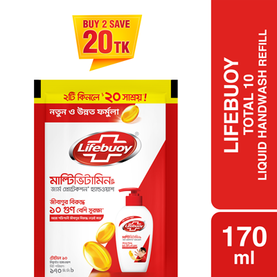 Lifebuoy Handwash (Soap) Total Refill 170ml (Combo Pack)