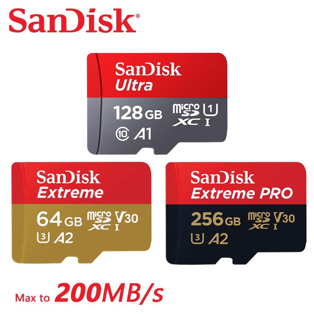 SanDisk Ultra Micro SD Card 16GB 32GB MicroSDHC Memory Card 64GB 128GB 256GB MicroSDXC EXTREME/Extreme PRO V30 U3 4K UHD TF Card