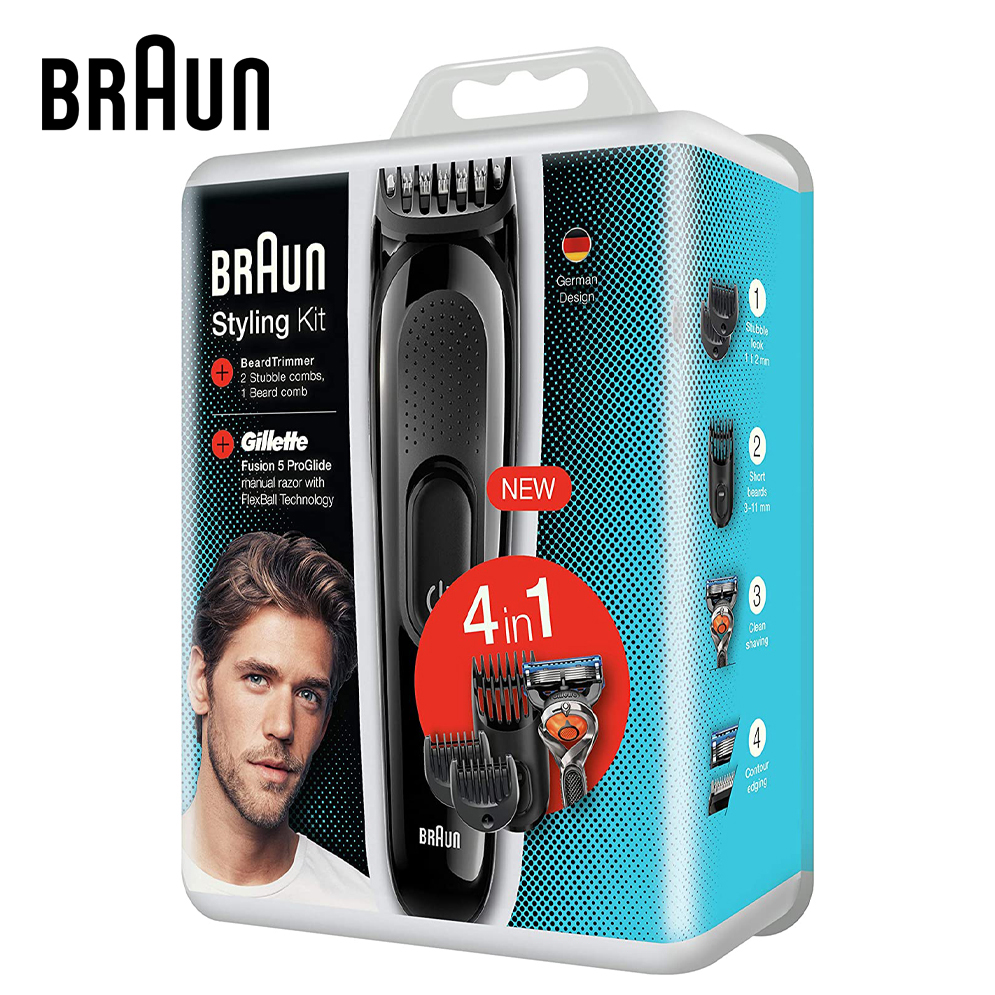 Braun SK3000 Styling Kit 4 in 1 Hair and Beard Trimmer for Men. 