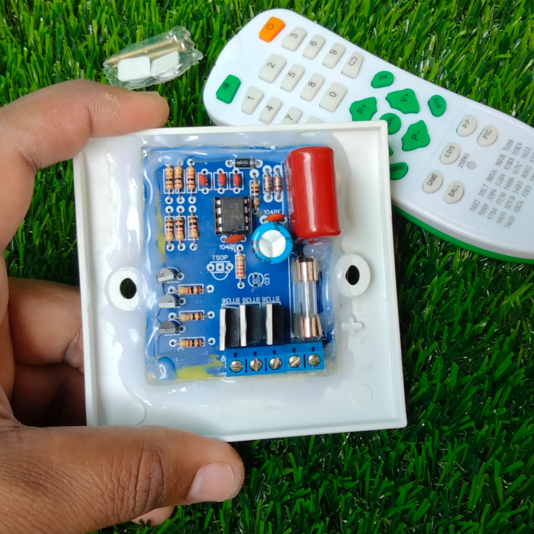 Remote Control Switch Electric light On - Off & fan Speed Controller (2 Light & 1 Fan with 10 Step Speed Control Dimmer Regulator). 