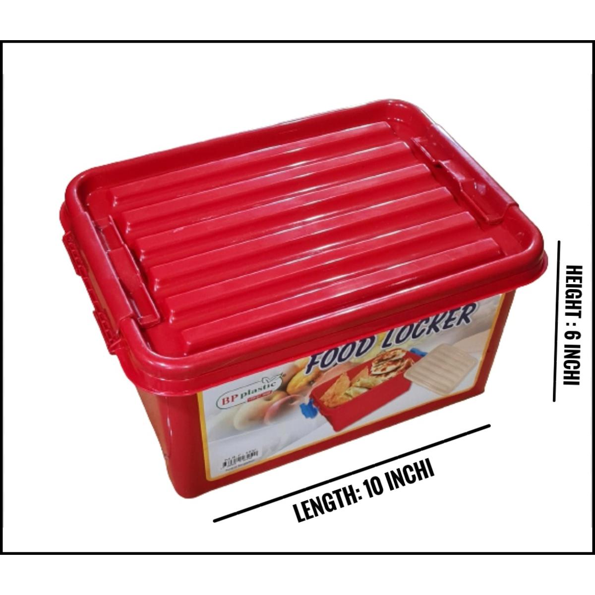 Plastic Food Storage Container Box Locker With Lids - (Length-10 inchi × Height- 6 inchi)