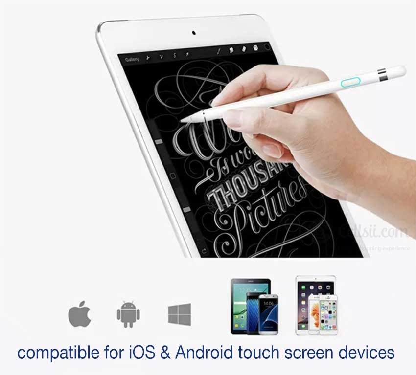 WIWU Picasso Active Stylus P339 Universal Capacitive Touch Screen Stylus Pen for iOS & Android- white. 