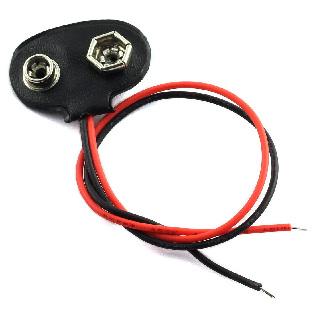 2Pcs- 9V Battery Connector BLACK Color DC 9V Battery Clip Connector Leads Socket 6F22 Battery Holder Snap Cables 9 Volt For Arduino Electronics Projects Power Supply