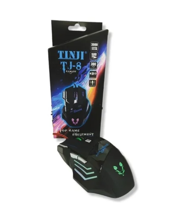 Tinji Tj-8 Gaming Mouse 1600 DPI USB Multicolor LED 6 Buttons Optical Mouse. 