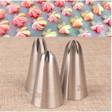 1M 2F 2D Nozzle Tip for Cake Icing Buttercream Pastry Piping Tip Cake Decorating Baking Tool Set. 