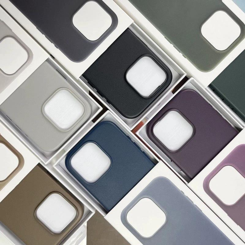 Original Apple Leather With Magsafe Case For iPhone 16 Pro Max 16 Plus Case Charging Magnetic Cover 16Pro With Box. 