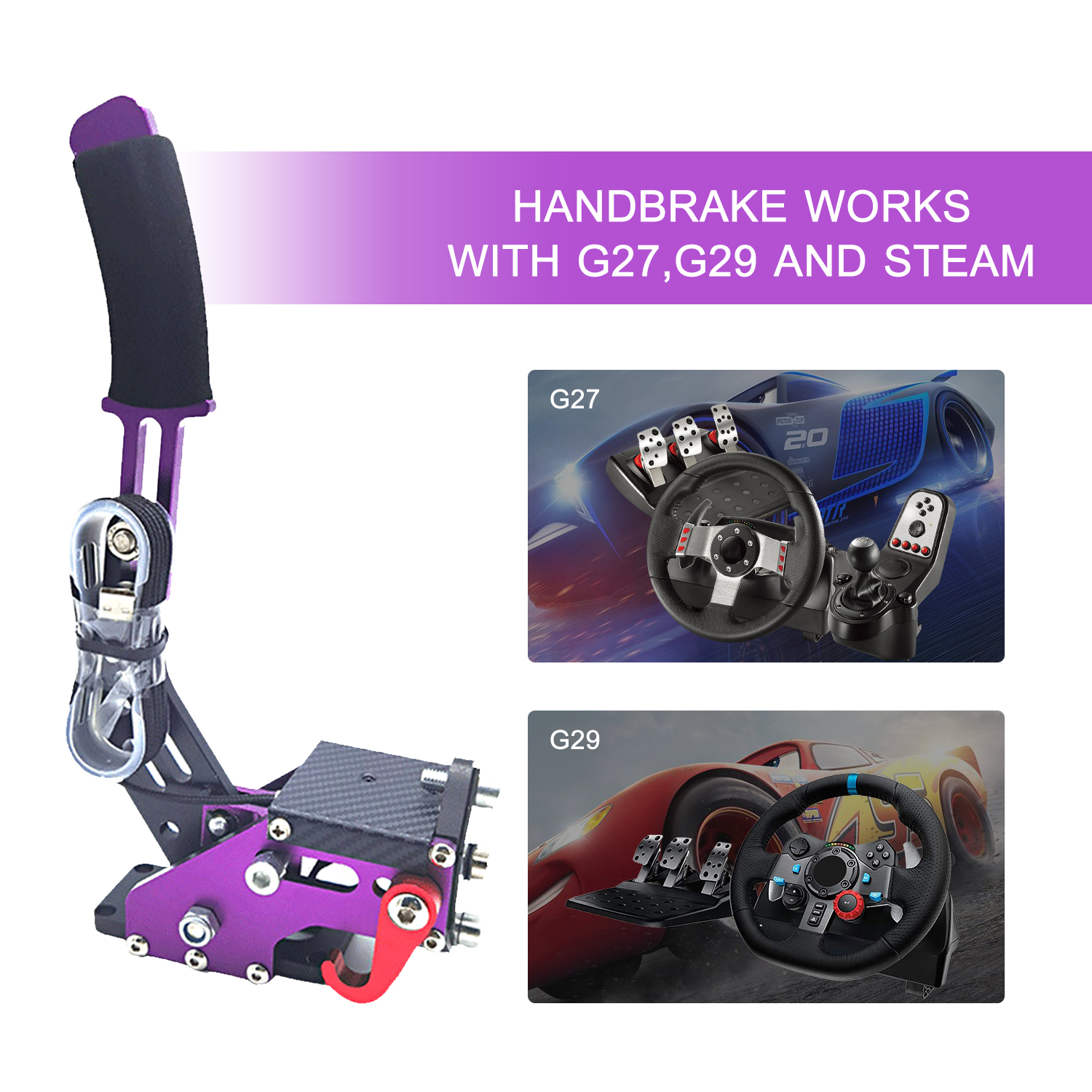 KOGEEK 14Bit PC USB Handbrake Sim Racing Handbrake Plug & Play for G27 G29 Steam Drift Rally Racing Games. 
