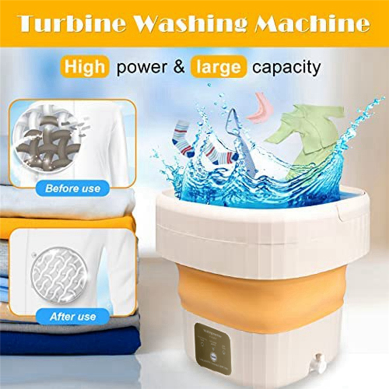 Small Bucket Washing Machine with Touch Screen and Drainer Basket for Camping, Apartment US Plug. 
