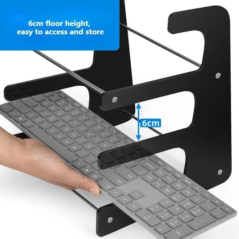 3 Tiers Display Keyboard Holder Transparent Acrylic Keyboard Stand Computer Mechanical Keyboard Rack Storage Detachable Holder. 