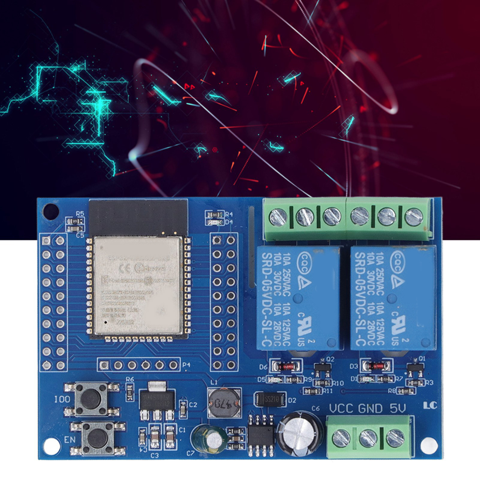 Relay Board, Relay Module DC5-60V Reset Button Output Switch Signal PCB Copper Board Easy Using for Secondary Development Learning. 