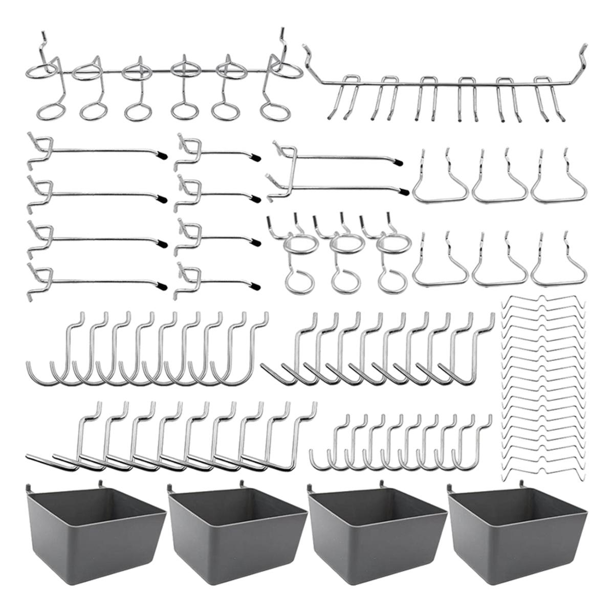 80 Piece Pegboard Hooks Assortment with Pegboard Bins, Peg Locks, for Organizing Various Tools for Kitchen Craft Room