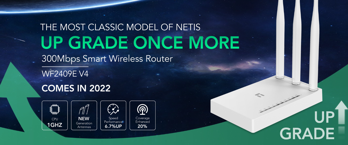 Netis WF2409E (1-Year official warranty) 300Mbps Wireless N Router. 