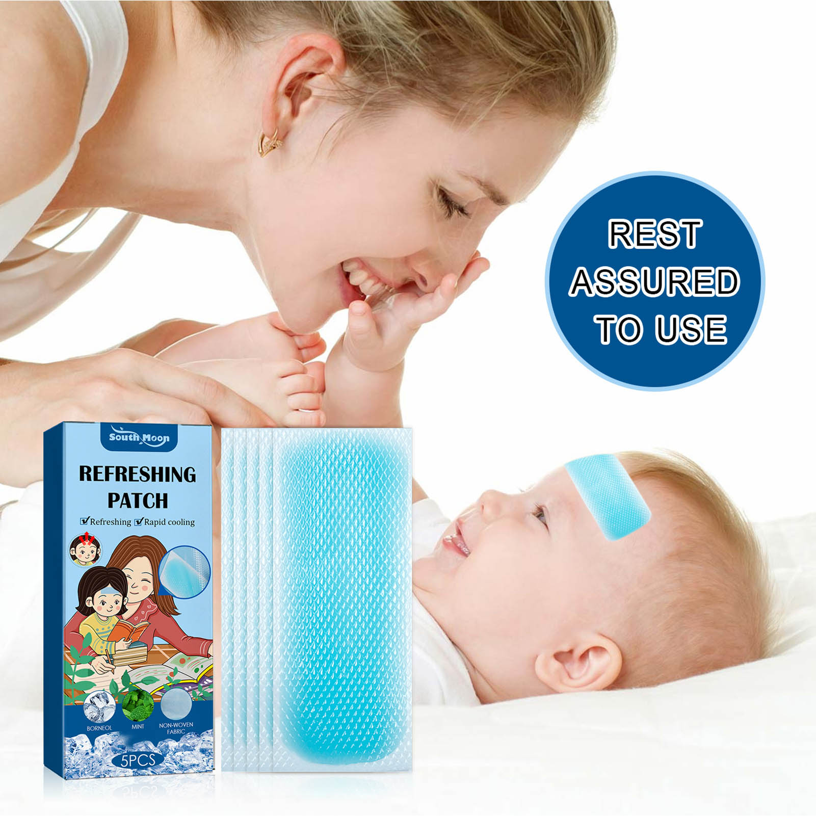 Cooling Patch Quickly Reduce Heat Cooling Patches Fever Down Headache Pad. 