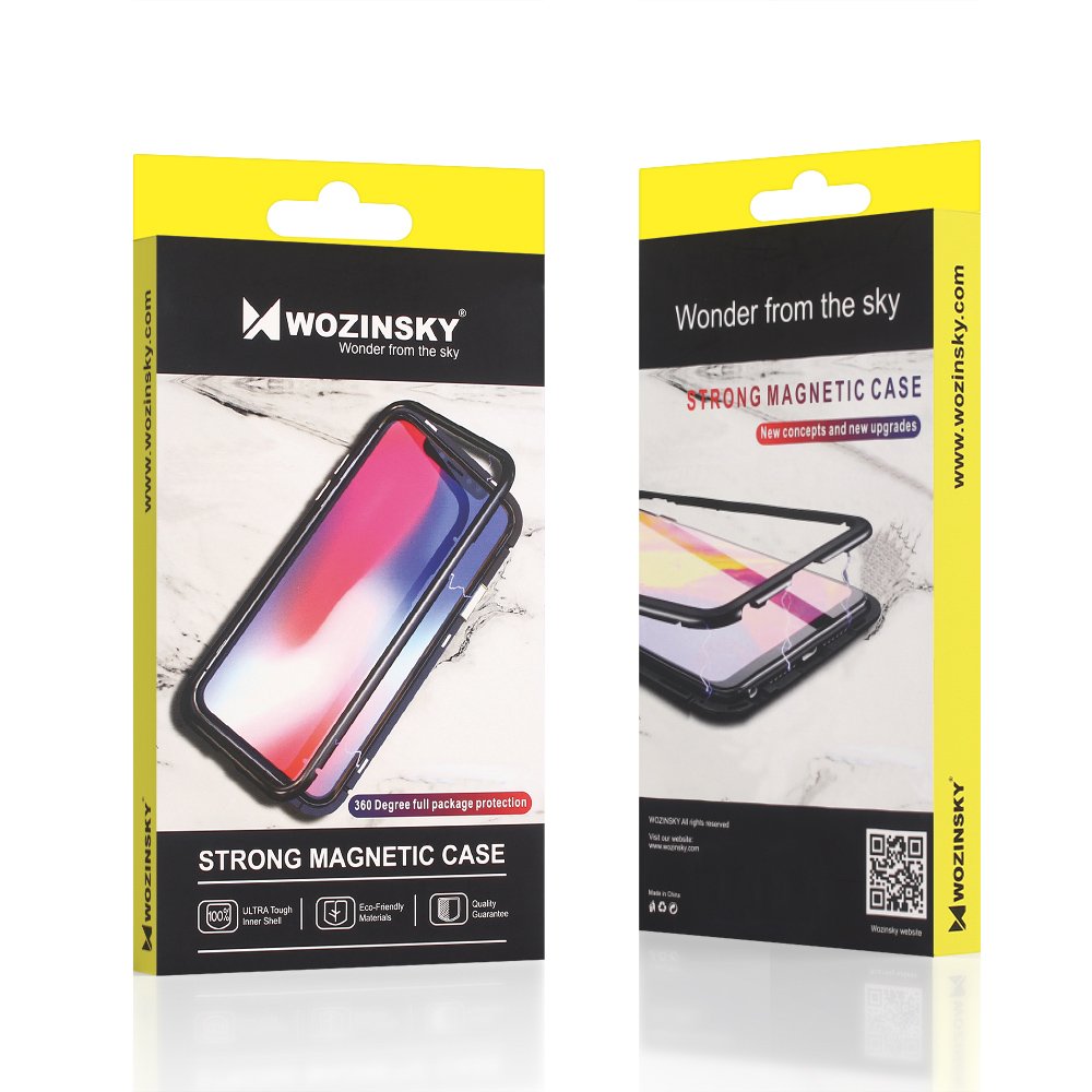 Huawei P30 Lite - 360 Degree Magnetic Adsorption Case Metal Frame Tempered Glass Back with Built-in Magnet Cover. 