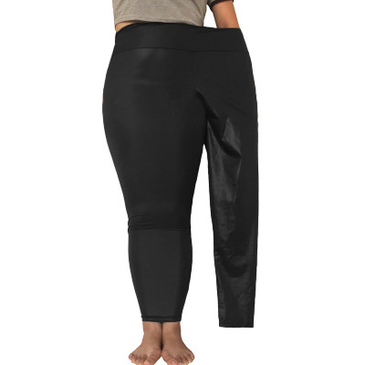 New AliExpress Plus Size Kikuu High Waist Faux Leather Pants Fat MM Stretch Women's Pants 5XL Leggings One Piece Delivery