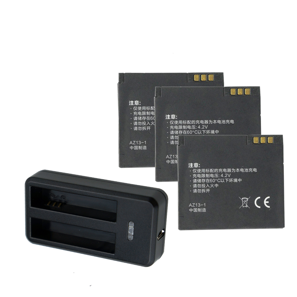 For Xiaomi yi battery xiaoyi batteries+Yi dual charger For xiao mi yi action camera xiaomi yi accessory. 