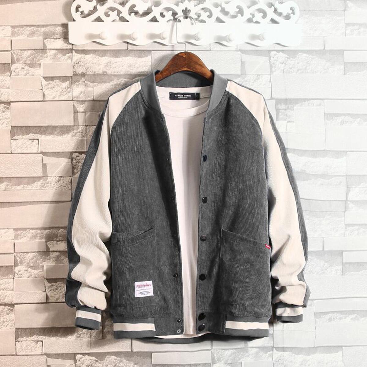 Grandwish Baseball Jacket Mens with on College Patchwork Jacket Coat Men Plus Size M-3XL ber Jacket Men Fashion ,DA743
