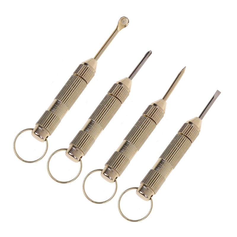 4 in1 Mini Portable Tools Screw Driver Pick Ear Nose Tooth Opener Screwdrivers Ear Pick Ear Cleaner Keychain Kit Tool. 