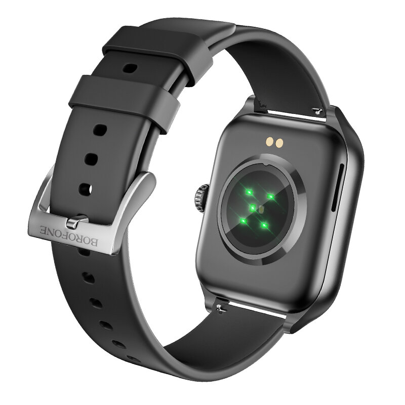 BOROFONE BD5 1.85inch HD Screen bluetooth Call Heart Rate Sleep Monitoring Multi-sport Modes Music Playback IP67 Waterproof Smart Watch-Black. 