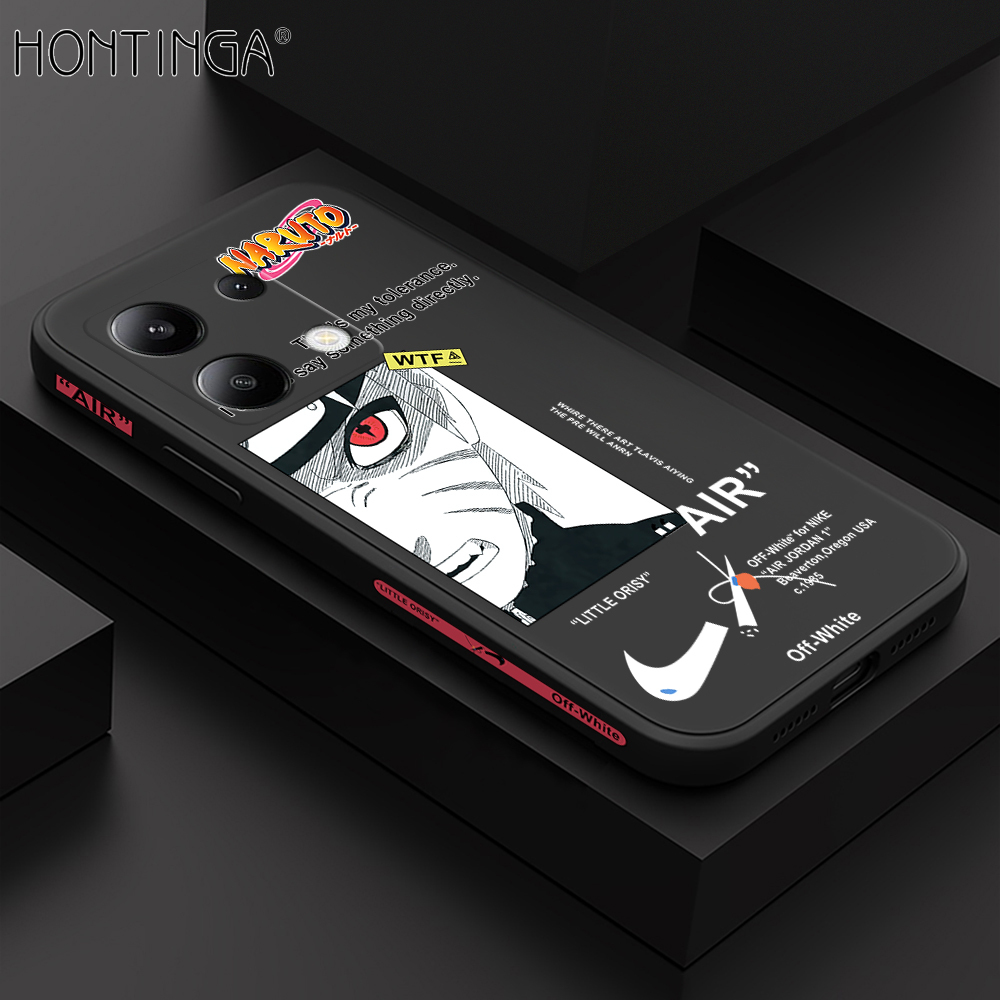 Hontinga for Redmi Note 13 4G Back Cover New Anime Naruto Side Design Phone Case Square Soft Liquid Silicone Mobile Cover