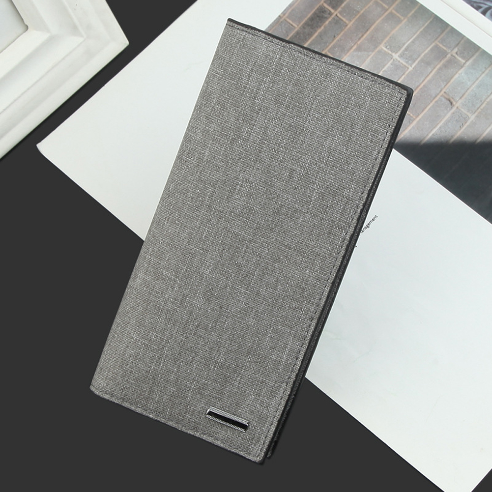 （New）Men Caual Canva Buine Wallet With Card lot Cloth Pattern Ultra trong titching Extra Capacity Long Wallet 1126 Perfect Gift. 