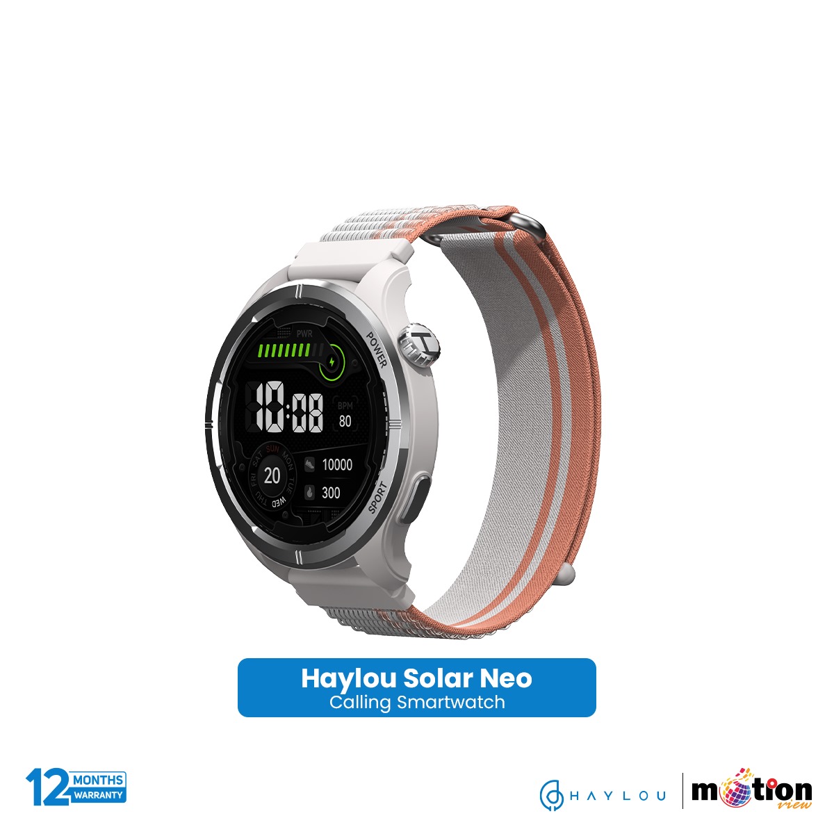 Haylou Solar Neo 1.53" Bluetooth Calling Smart Watch (Double Strap). 