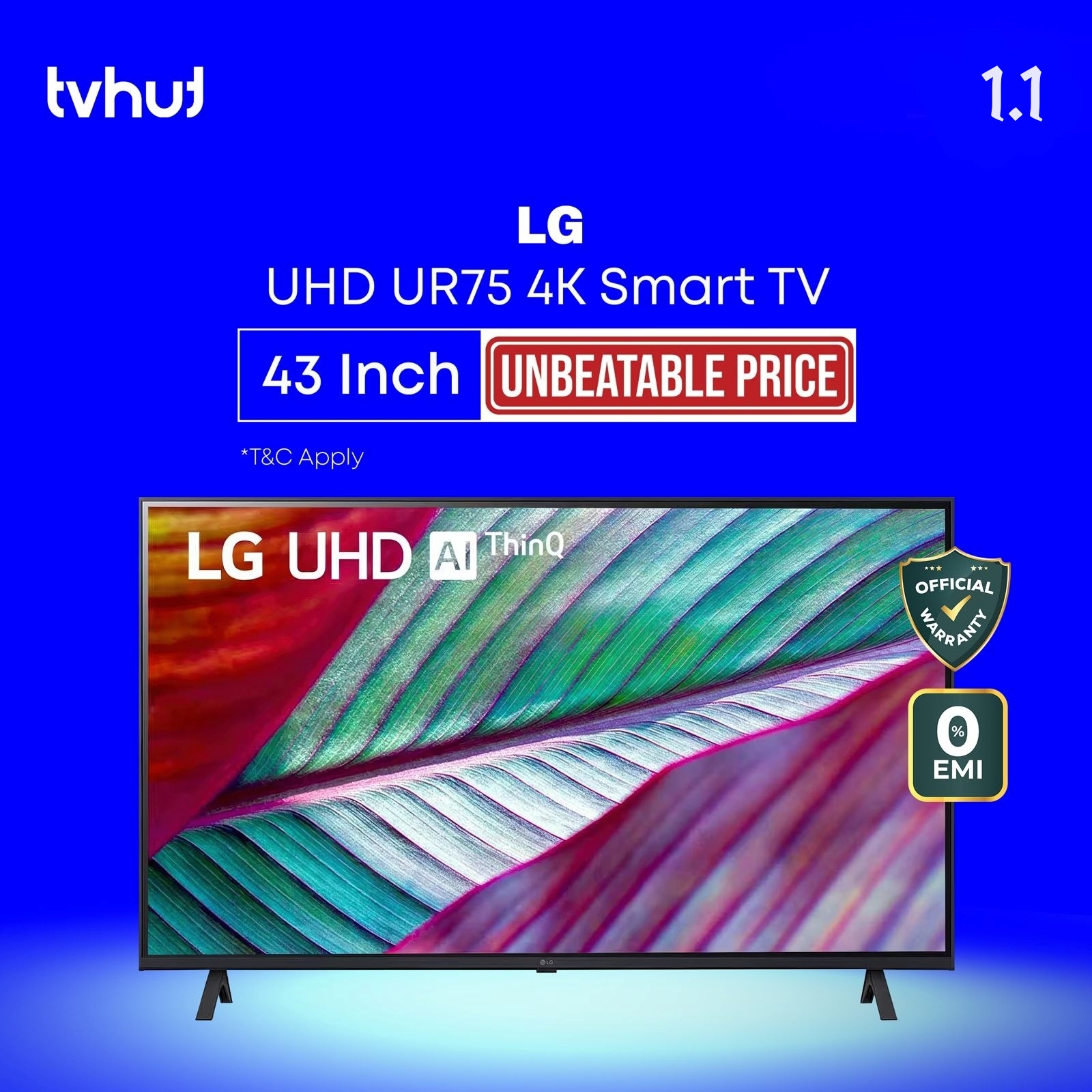 LG UR75 43 Inch 4K UHD Smart LED TV with Official Warranty