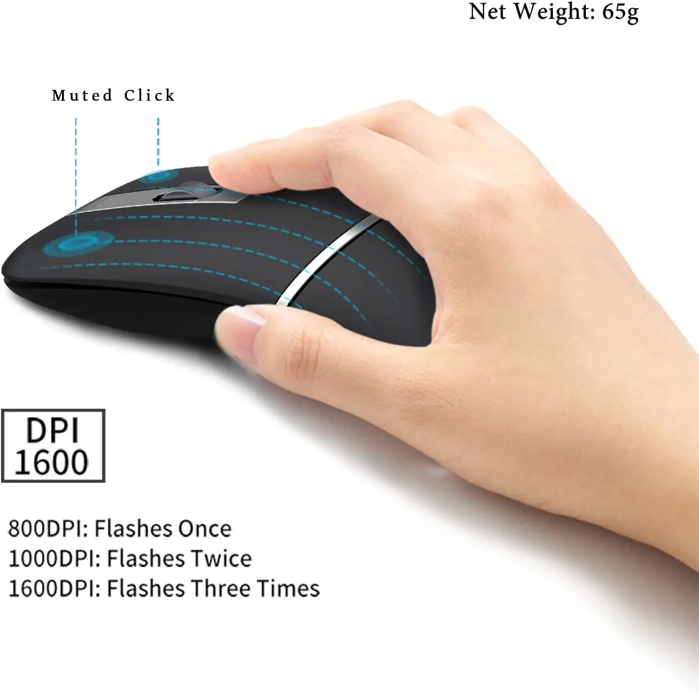 Computer Wireless Arc Mouse Rechargeable Bluetooth Silent for Travel Cordless Laptop Folding Ultra Slim Mac Tablet Macbook. 