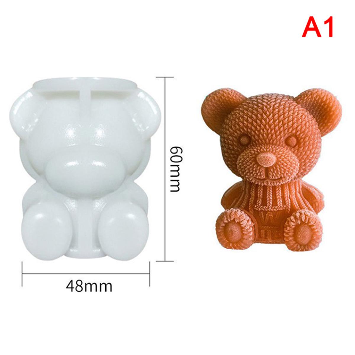 Silicone 3D Bear Ice Cube Mold Cute Creative Coffee Milk Tea Ice Cube Mold MJD. 