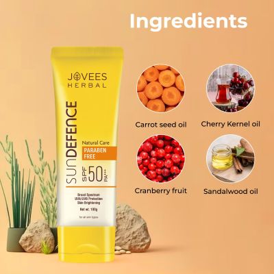 Jovees Sun Defence Cream SPF 50 | Broad Spectrum PA+++. 