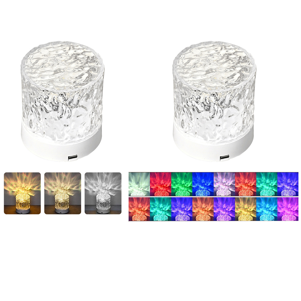 LED Water Ripple Night Light With Remote Control 16 Colors Available Touch Control Multifunctional Projection Lamp (85 x 85 x 95mm). 