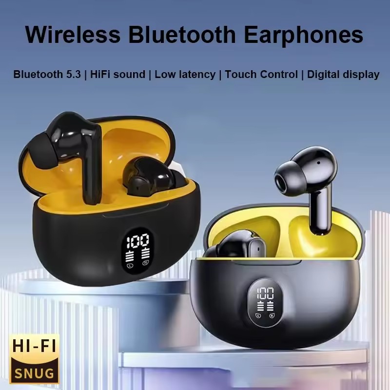 Timack® 895B TWS Wireless Earbuds Noise Canceling Waterproof Ear Buds in-Ear Stereo Headphones with LED Display Charging Case. 